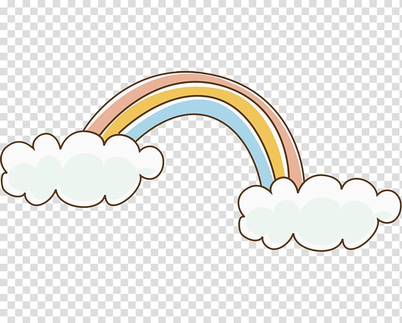 rainbow and clouds illustration, Rainbow Cloud iridescence , Rainbow clouds transparent background PNG clipart