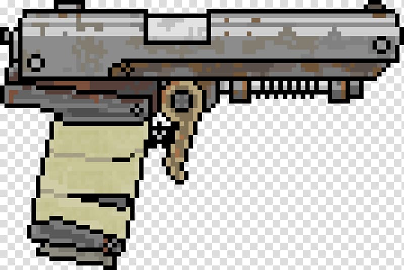 Rust Gun Pixel art Semi-automatic pistol, knife off transparent background PNG clipart