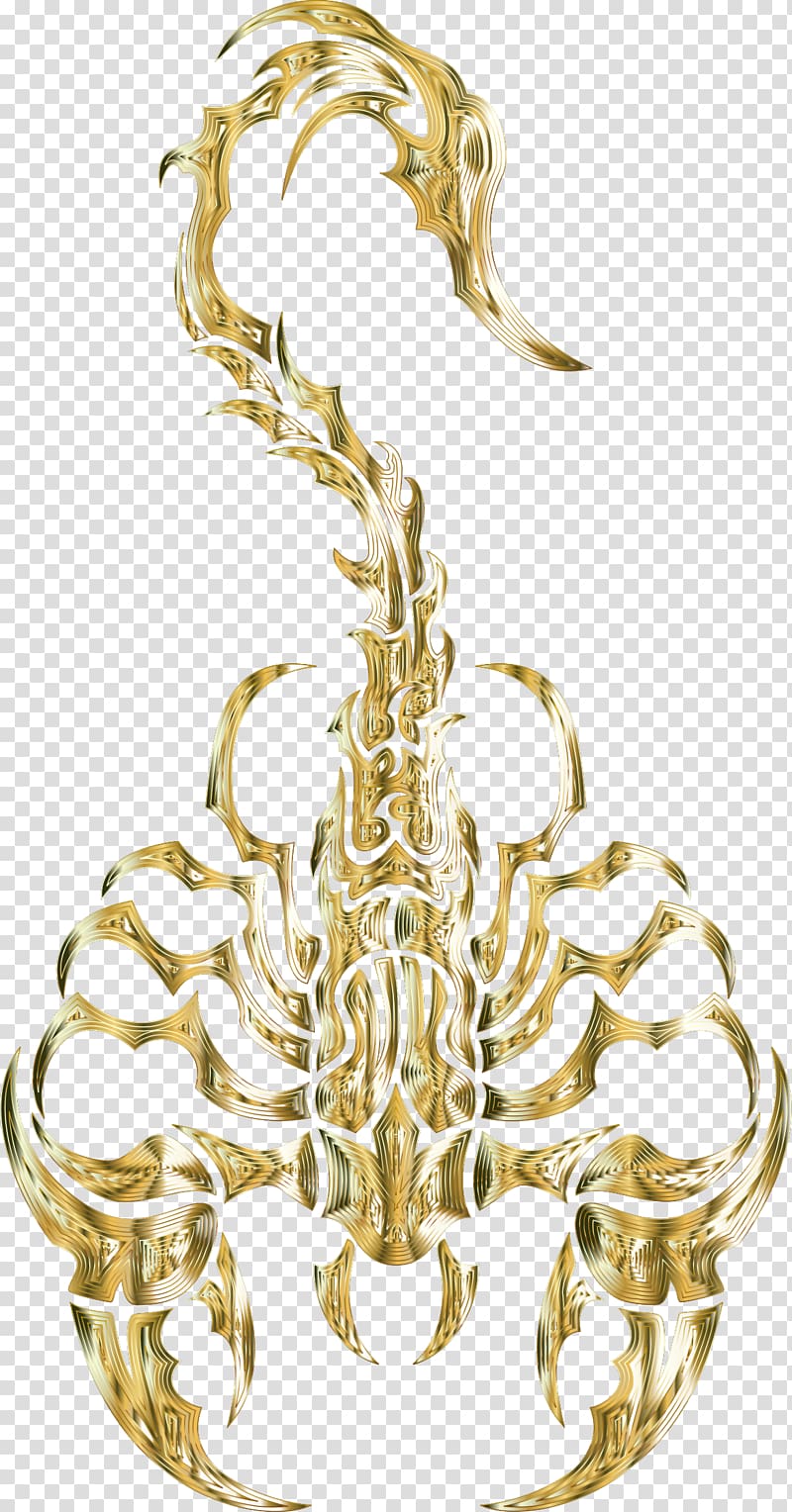 Scorpions Best Gold Drawing, Sleek transparent background PNG clipart