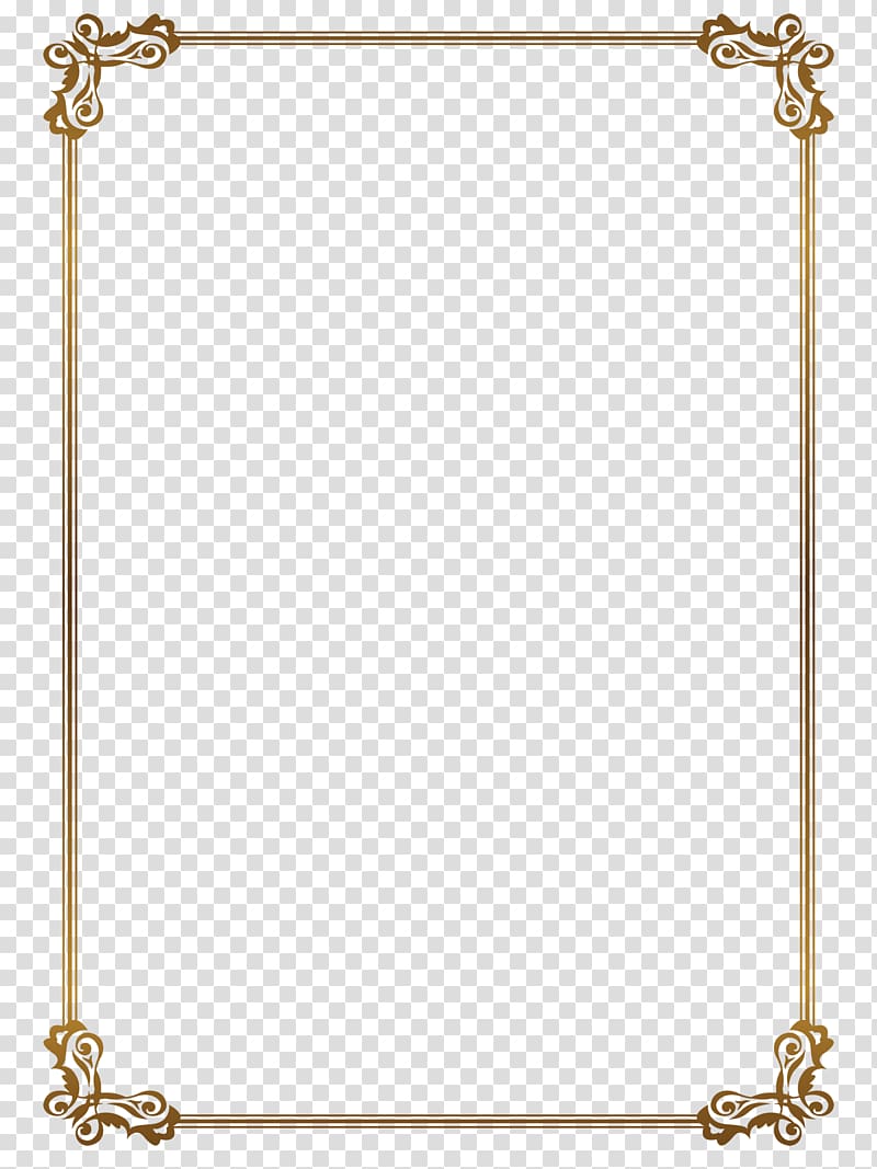 golden retro european border design material transparent background PNG clipart