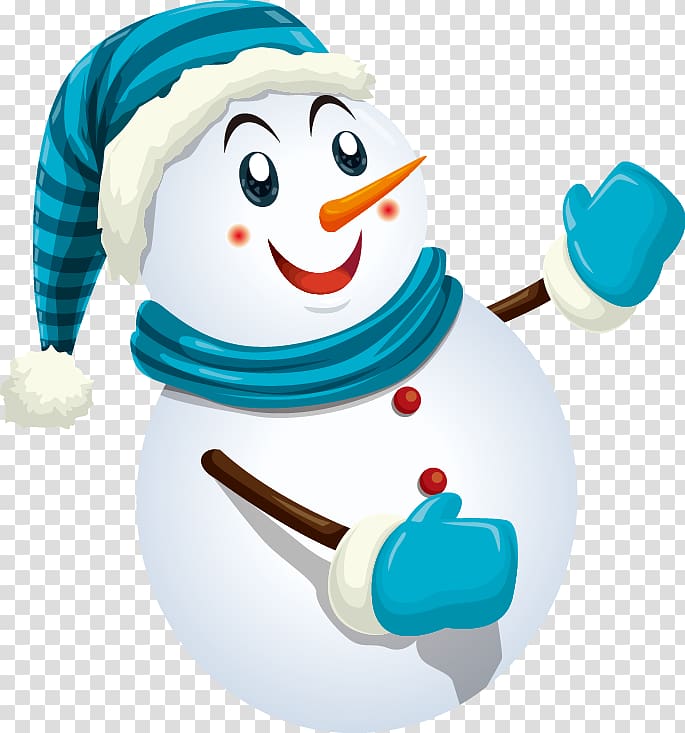 Santa Claus Snowman Christmas, Cute snowman pattern blue suit transparent background PNG clipart