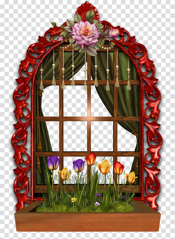 Centerblog Floral design Window, transparent background PNG clipart