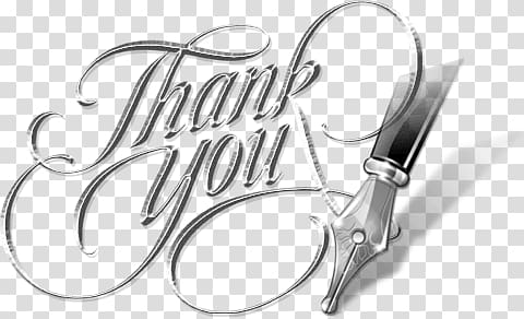 black background with thank you text overlay, Thank You Pen transparent background PNG clipart