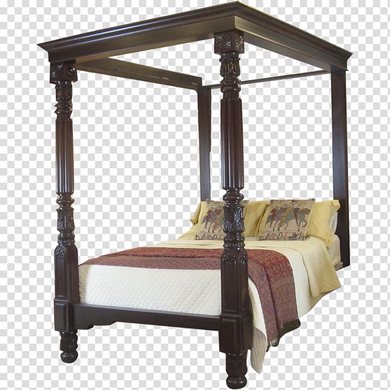 Bed frame Four-poster bed Bedside Tables Bedroom Furniture Sets, bed transparent background PNG clipart