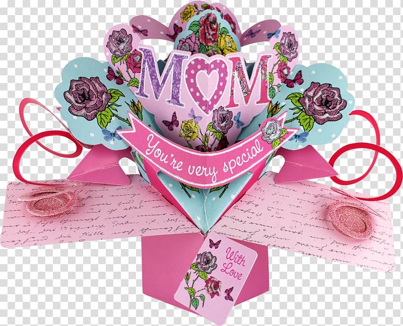 Mother\'s Day Pop-up book Gift Greeting & Note Cards, mother\'s day transparent background PNG clipart