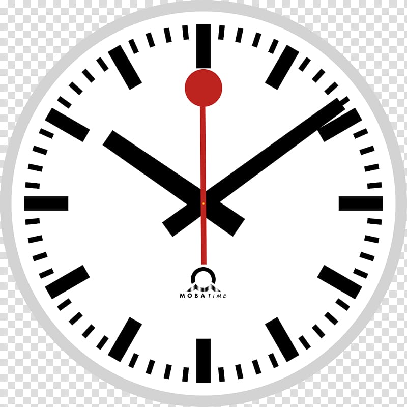 Mondaine Watch Ltd. Station clock Swiss railway clock, clock transparent background PNG clipart