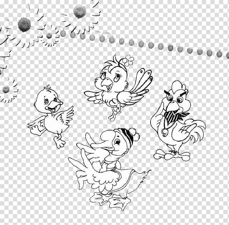 Duck Visual arts Drawing , Happy little ducks transparent background PNG clipart