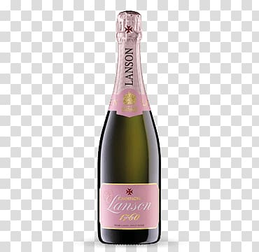1760 Lansen wine bottle, Champagne Lanson Rosé 1760 transparent background PNG clipart