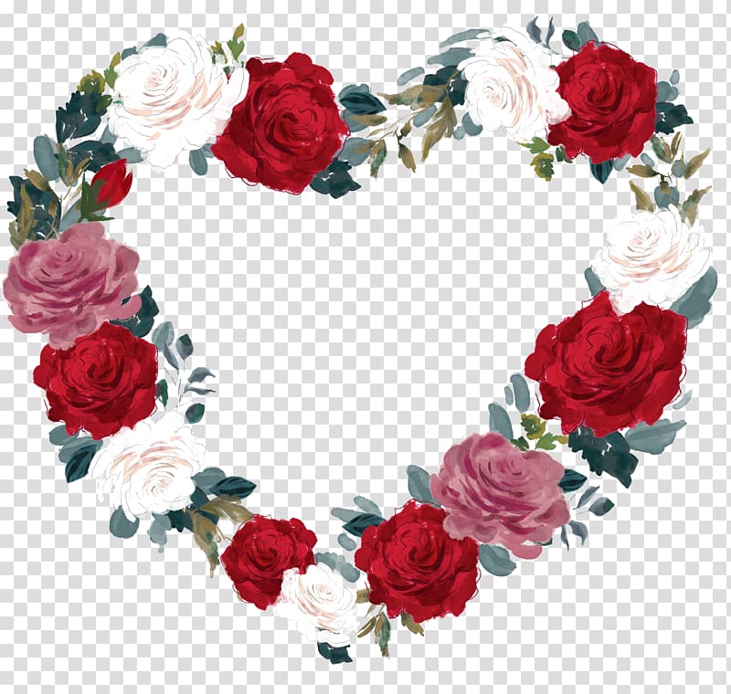 Valentine\'s Day Gift Garden roses 14 February Flower bouquet, wreath material transparent background PNG clipart