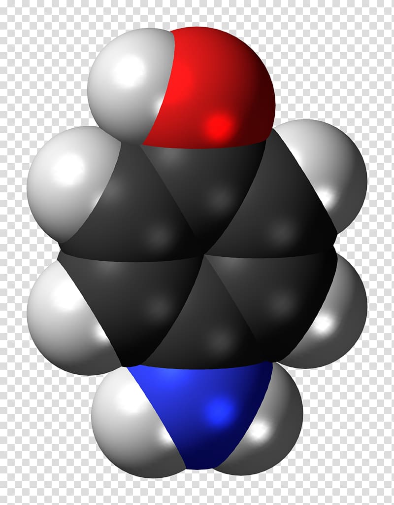 Chemistry 4-Aminophenol Molecule Acid Ball-and-stick model, w transparent background PNG clipart