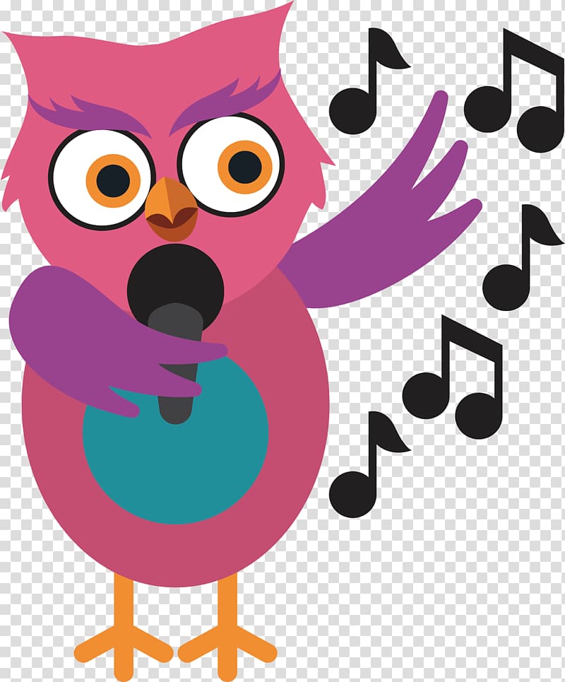 Cartoon Singing, Singing Owl transparent background PNG clipart