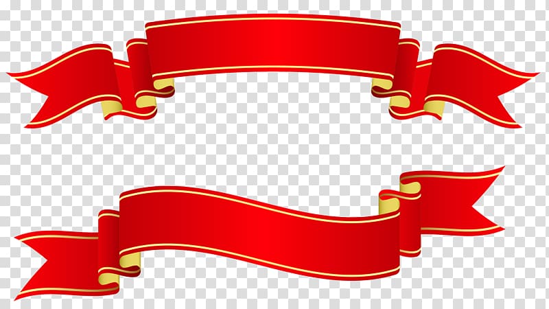 two red ribbon illustraions, Paper Ribbon Banner , Royal Ribbon transparent background PNG clipart