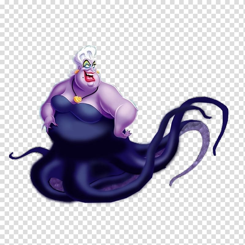 Ursula Maleficent Ariel Cruella de Vil Cattivi Disney, Cartoon character transparent background PNG clipart