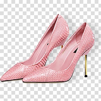 pair of pink crocodile skin pointed-toe platform pumps, Shoe High-heeled footwear Designer, Women\'s high-heeled shoes transparent background PNG clipart