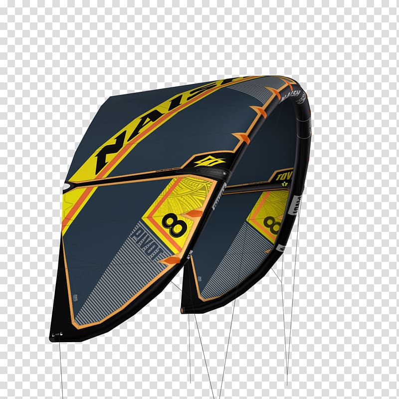 Kitesurfing Foilboard Leading edge inflatable kite, yellow kite transparent background PNG clipart