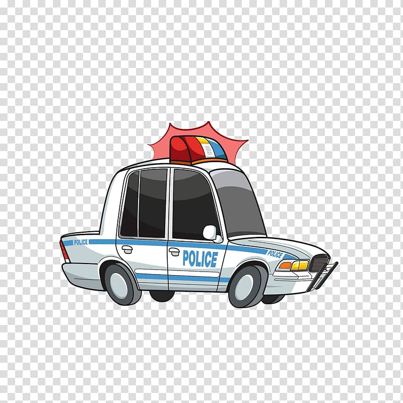 white police car illustration, Police car Car chase, A warning light on a police car transparent background PNG clipart