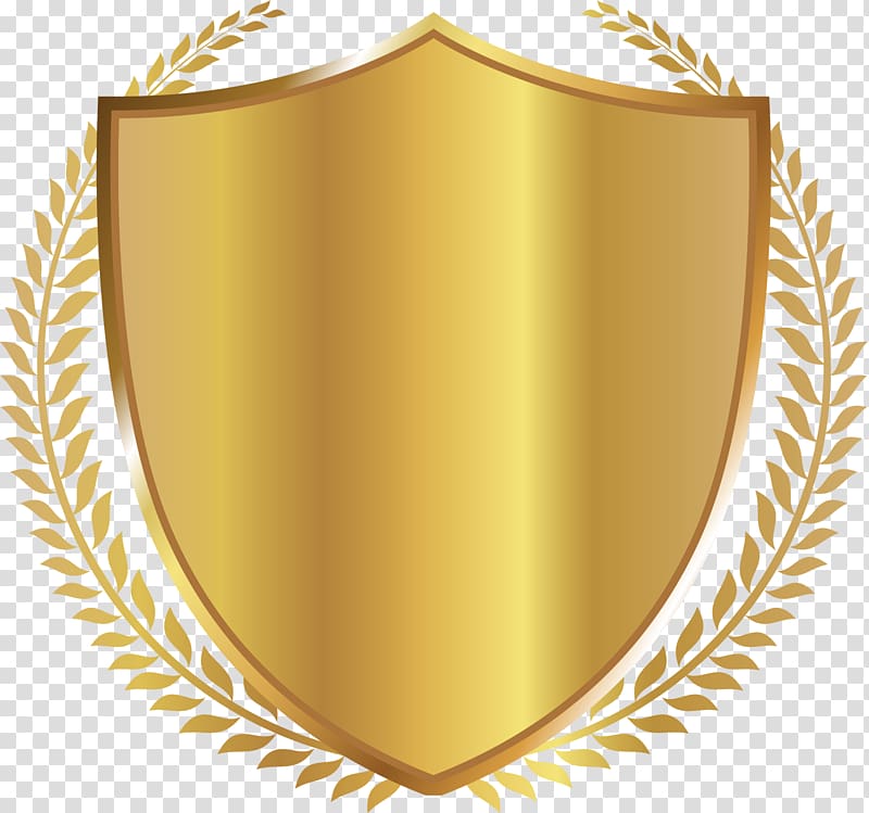 golden shield badge transparent background PNG clipart