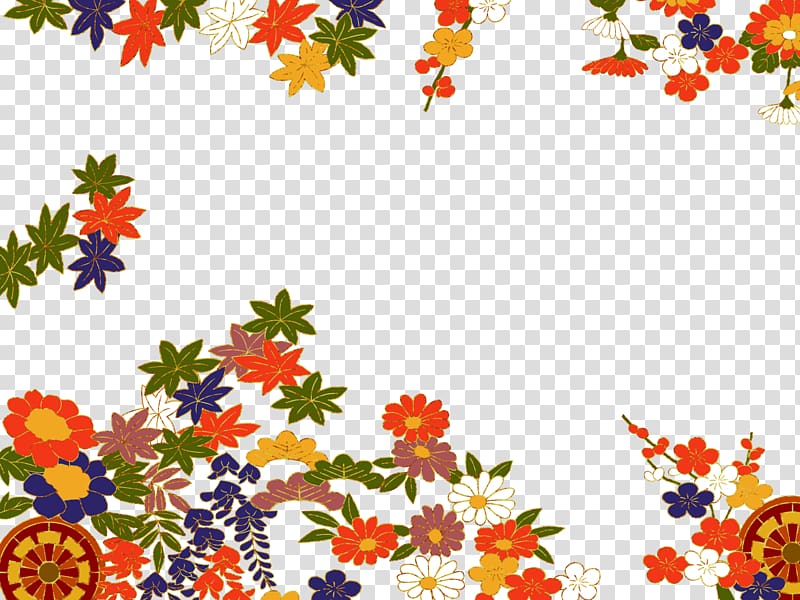 Floral design Cartoon, Japanese cartoon hand-painted flower pattern transparent background PNG clipart