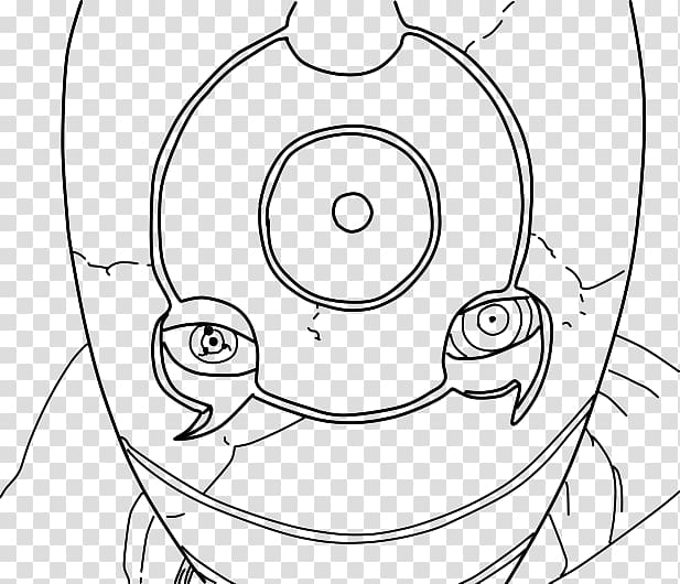 Drawing Mask Character Obito Uchiha Sketch, mask transparent background PNG clipart
