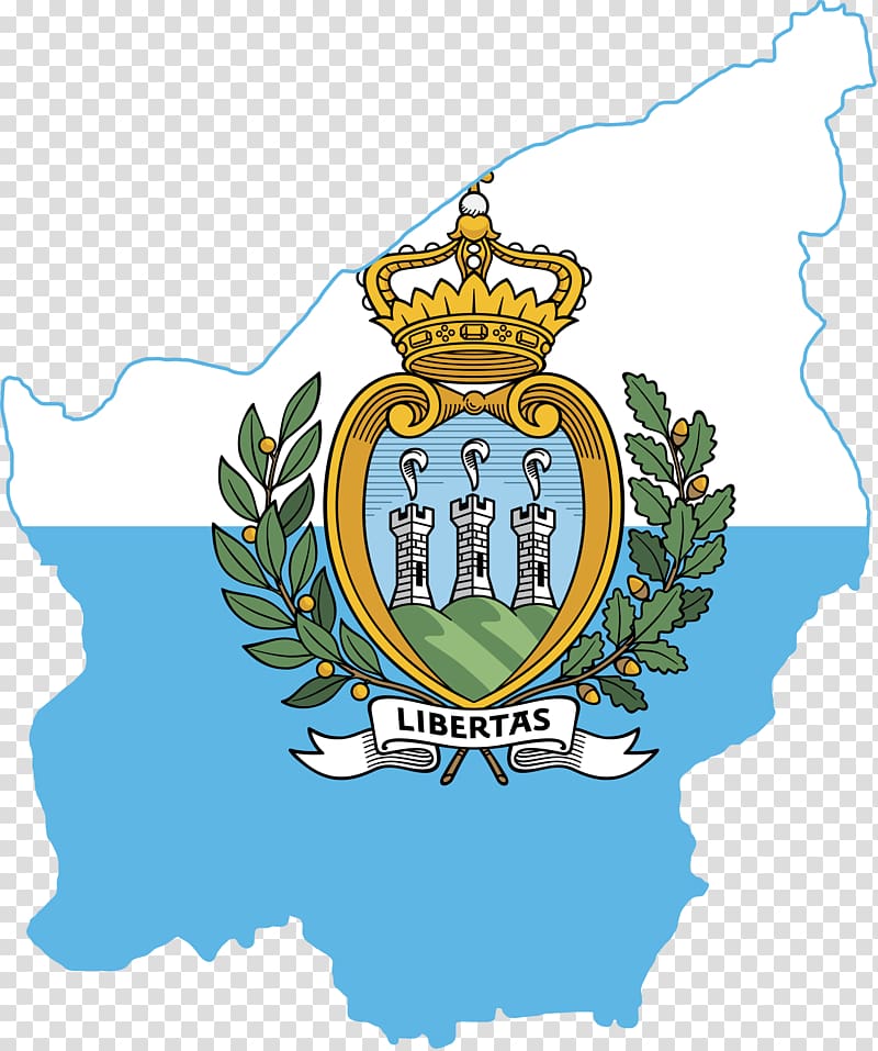 Flag of San Marino Map, Crea transparent background PNG clipart