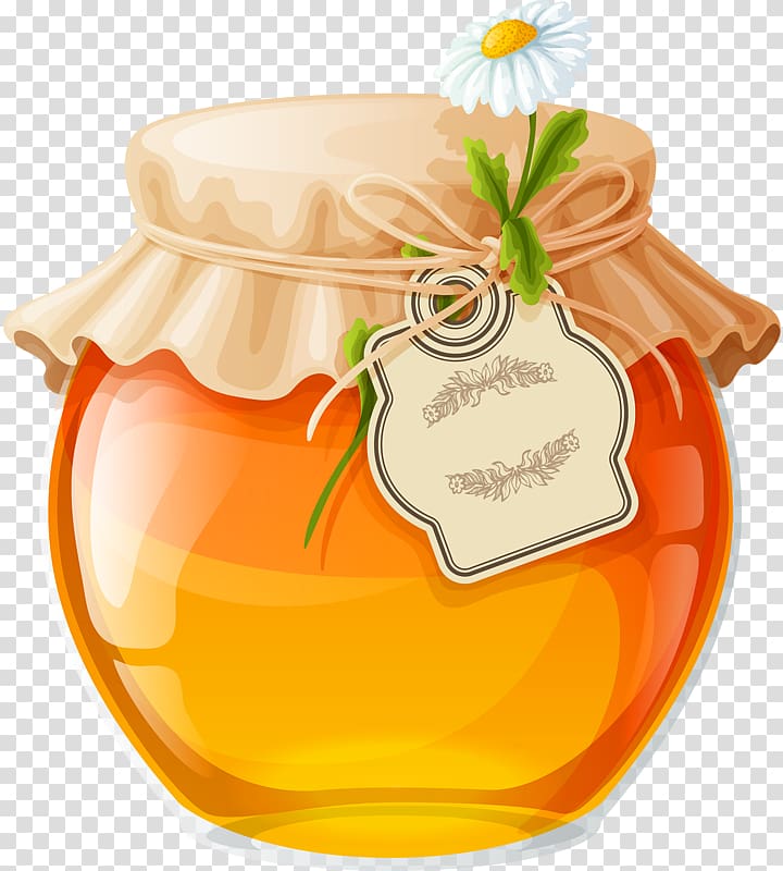 Fruit preserves Jar Illustration, Orange honey transparent background PNG clipart