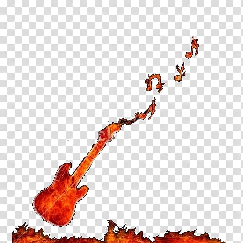 Flame Guitar Illustration, Electric guitar flame transparent background PNG clipart