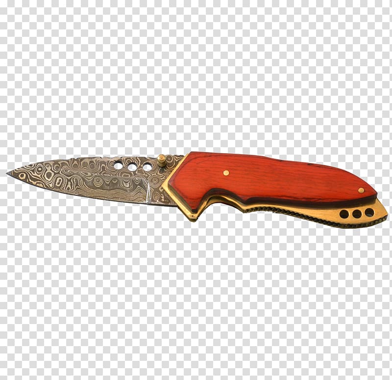 Bowie knife Hunting & Survival Knives Utility Knives Damascus steel, knife transparent background PNG clipart