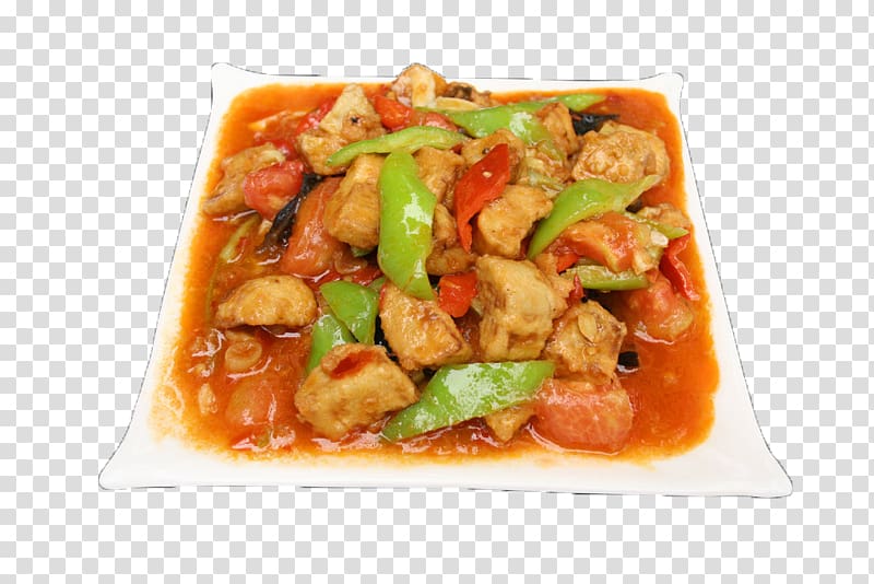 Kung Pao chicken Sweet and sour Red braised pork belly Pot roast Red curry, Braised eggplant transparent background PNG clipart