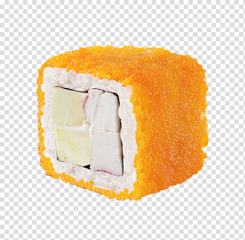 Sushi Makizushi California roll Smoked salmon Tobiko, sushi transparent background PNG clipart