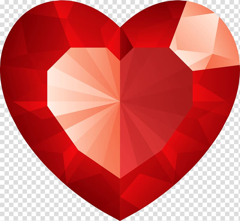 red heart gemstone illustration, Diamond Heart transparent background PNG clipart