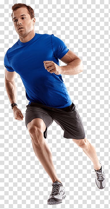 man wearing blue shirt doing sprint, Running Man To Left transparent background PNG clipart