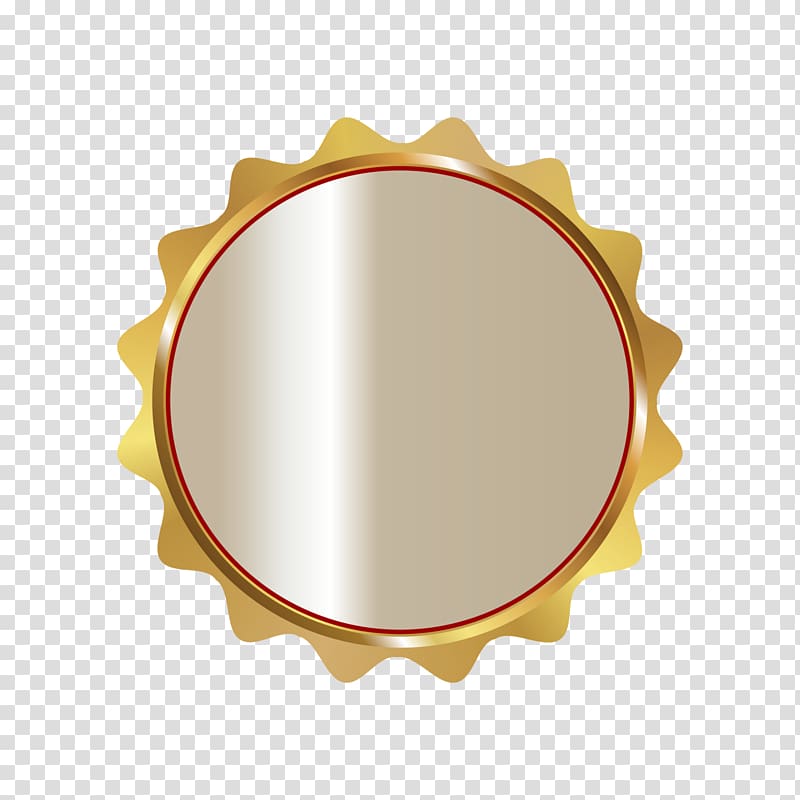 Plane mirror Circle, Golden shiny mirror transparent background PNG clipart