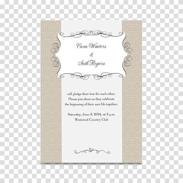 Wedding invitation Brown Convite Font, Fancy Wedding Invitation With Bow transparent background PNG clipart