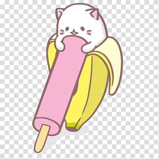 Cat Banana Sticker Telegram Drawing, Cat transparent background PNG clipart