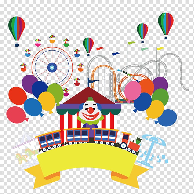 Clown Circus, Playground Carnival Poster transparent background PNG clipart