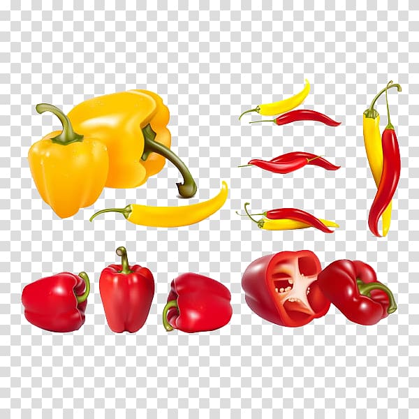 Bell pepper Vegetable Chili pepper , Pepper profile red pepper transparent background PNG clipart