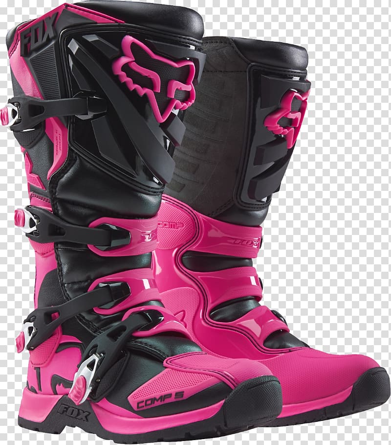 Fox Racing Motorcycle boot Pink Footwear, boot transparent background PNG clipart