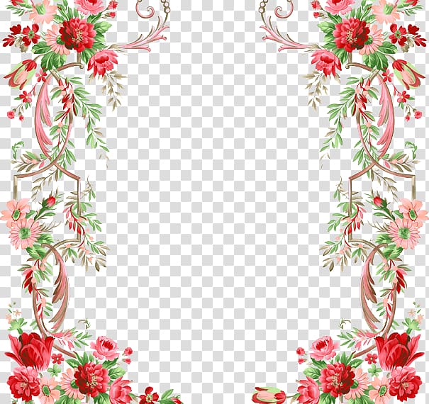 pink and green floral , Flower Floral design , Women framework transparent background PNG clipart