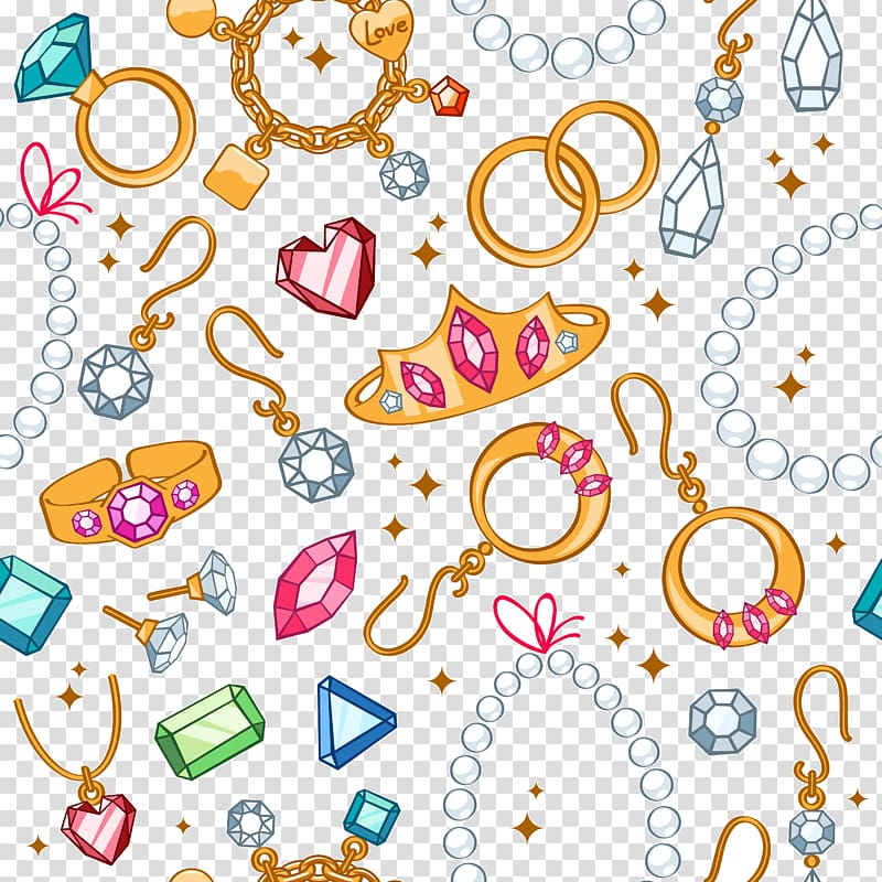Earring Jewellery Cartoon Gemstone, Jewelry shading background