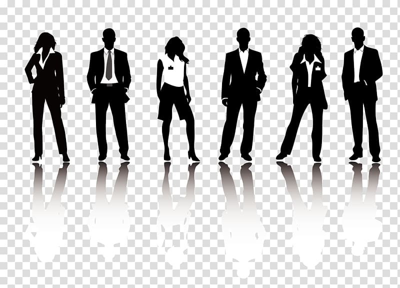 several people in formal suits illustration, Businessperson Illustration, Business people silhouettes transparent background PNG clipart