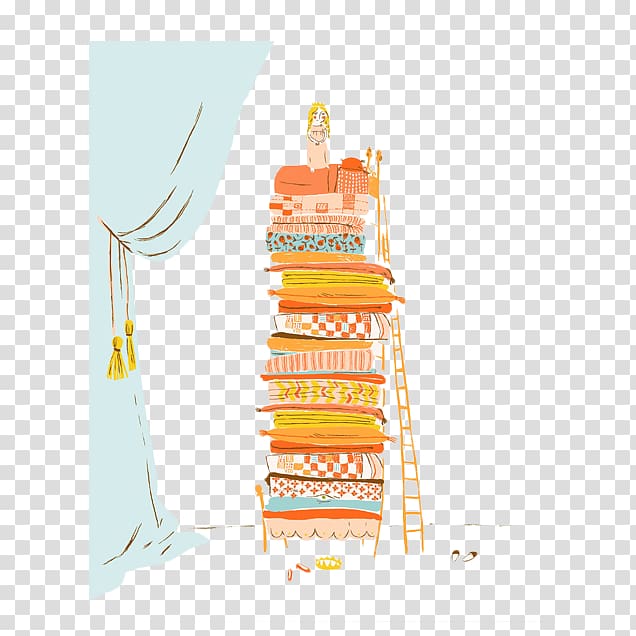 The Princess and the Pea Printing Printmaking Illustration, Cartoon illustration of Princess and pea transparent background PNG clipart