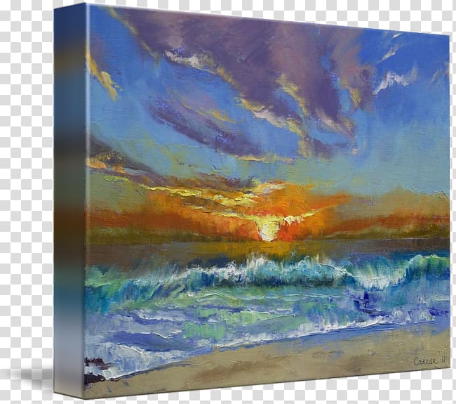 Watercolor painting Malibu Canvas print, Malibu Beach transparent background PNG clipart