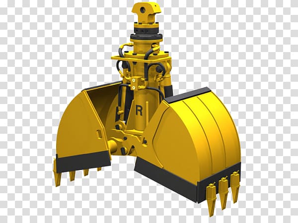 Grab Bulldozer Hydraulics Excavator Bucket, Material Handling transparent background PNG clipart