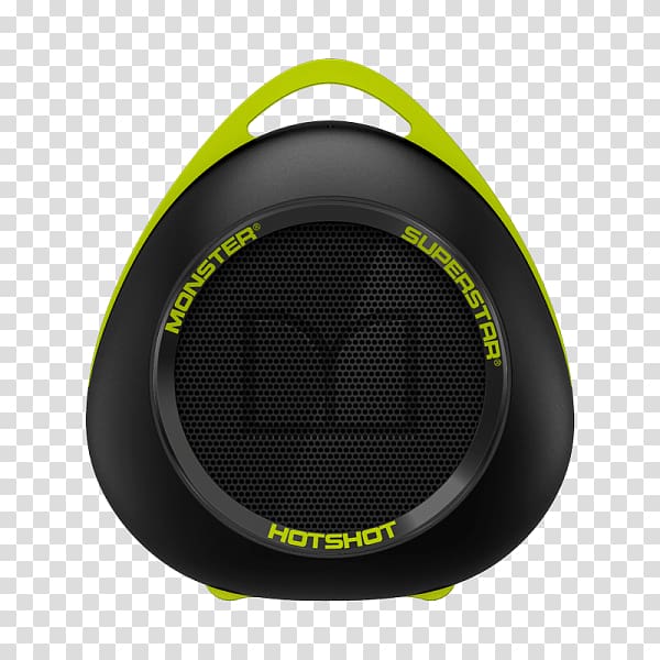 Monster SuperStar HotShot Loudspeaker Microphone Bluetooth, neon green backpack with speakers transparent background PNG clipart