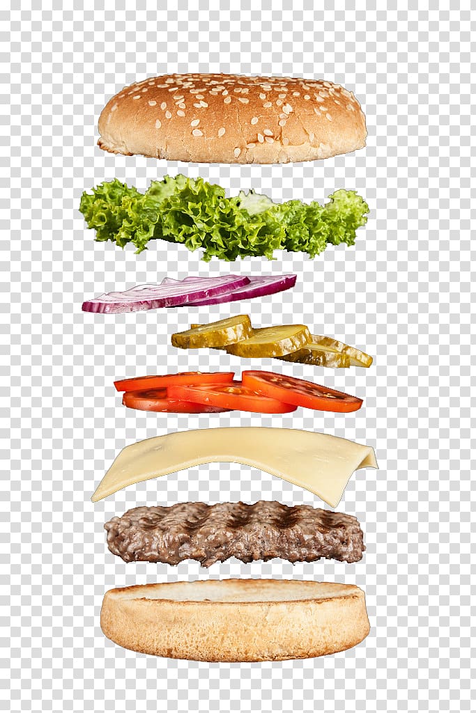 layered burger transparent background PNG clipart