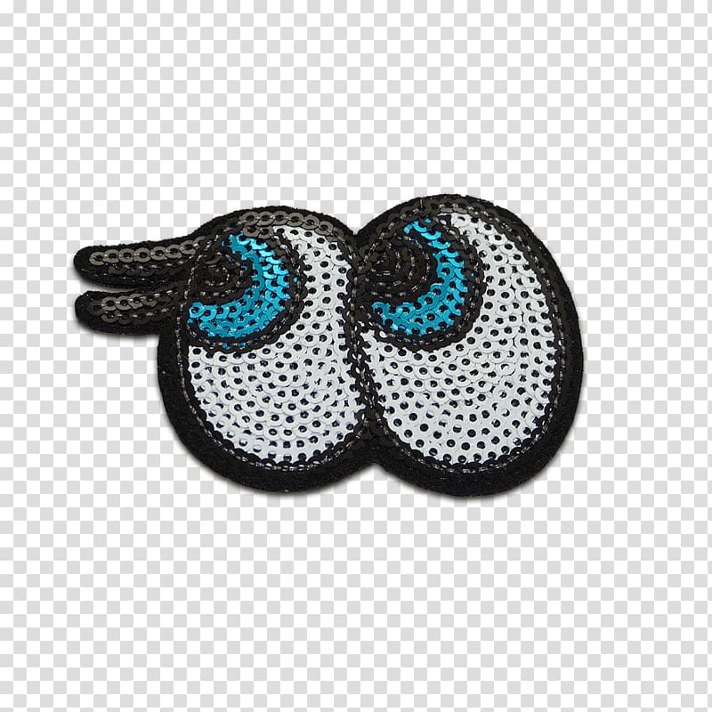 Embroidered patch Sequin Embroidery Blue Eye, Eye transparent background PNG clipart