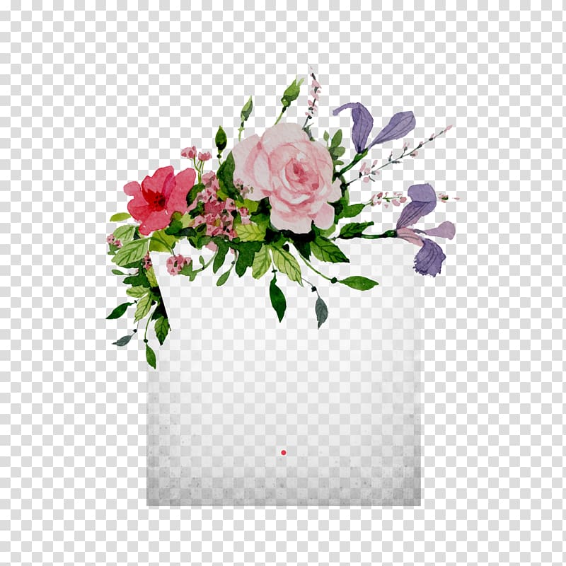 pink and red petaled flowers illustration, Wedding invitation Border Flowers Painting, Invitations Decorative elements transparent background PNG clipart