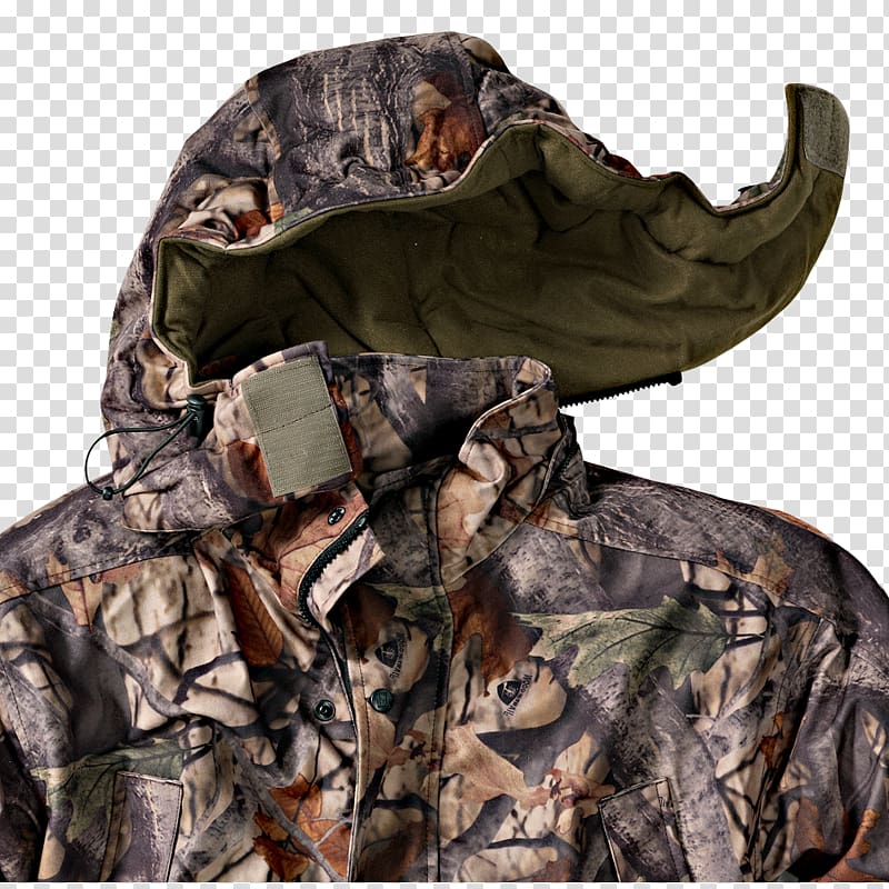 Military camouflage Soldier Hunting Clothing Parca, wood gear transparent background PNG clipart