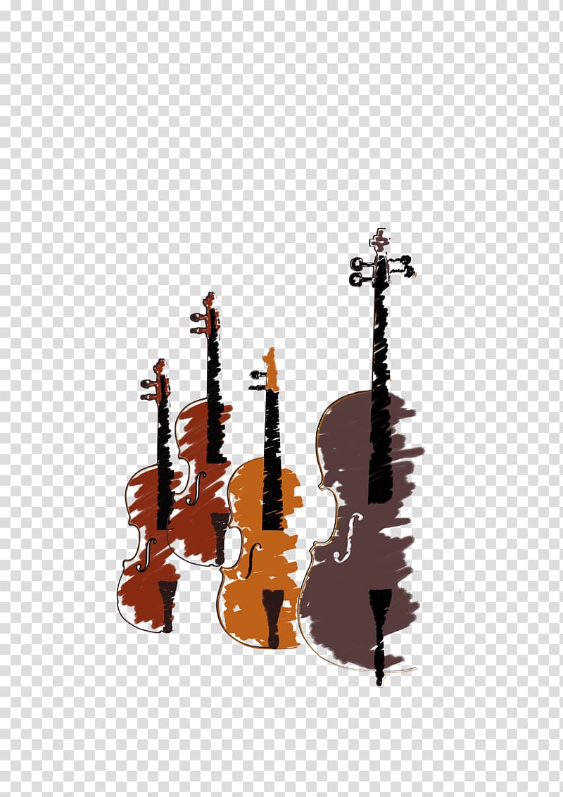 four violins illustration, String Instruments Violin Musical Instruments String quartet Cello, violin transparent background PNG clipart