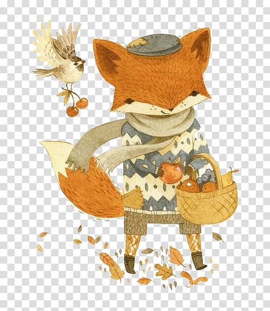 Cartoon Fox transparent background PNG clipart